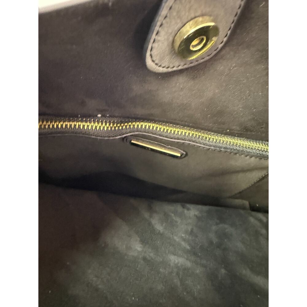 Miztique Black Faux Leather Tote Bag Minimalist Slouchy Shoulder Purse - Picture 5 of 9